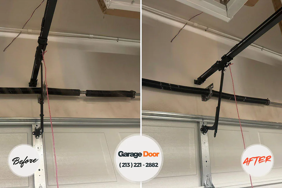Before and after: garage door repair Harper, KS